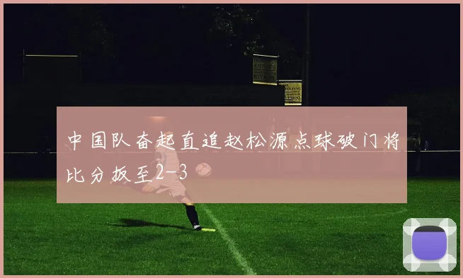 中国队奋起直追赵松源点球破门将比分扳至2-3